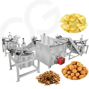 Factory Nuts Frying Equipment Salted Peanut Frying Machine Corn Nuts Chip Fish Shrimp Fryer Production Line