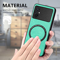Casing Belakang Kulit Pu Magnetis untuk Xiaomi Poco M5 M4 M3 X3 X4 Casing Pengisi Daya Nirkabel untuk Samsung A13 A03 S23 Pixel 7pro 6A