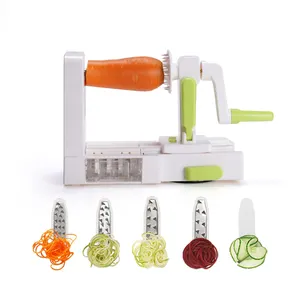 Adjustable Thickness Vegetable Slicer Chopper Hand Operated Rotary Spiralizer Household Use Kitchen Practical Gadget Tool