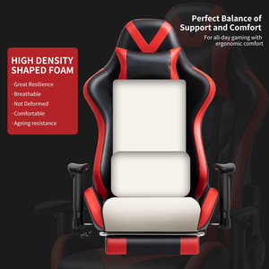 Silla Gamer Roja de Estilo Moderno y Lujo, Altura Ajustable con Alta Tasa de Recompra, Silla de Juego con Reposapiés, Venta al por Mayor de Fábrica - Product Image 6