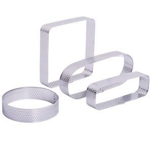 304 Stainless Steel Baking Tart Ring Square Oval Round Cake Mold With Holes For Cheesecake Mousse Dessert Making Tools - Product Image 5