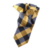 Cravate pré-nouée à clip pour homme, 100 % polyester tissé à carreaux, facile à porter, pour agents de sécurité, vente en gros Chine