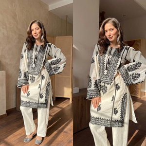 TENNECY Women's New Designer Collection Rayon Butti Silk <b>Top</b>-Bottom Set Fully Stitched Ready to Wear Party Style All Seasons - Product Image 2