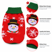 Pull de Noël pour chien FNJIA, tricoté, motif flocon de neige jacquard, tenue pour chiot, vêtement doux et chaud pour animaux de compagnie pour les fêtes