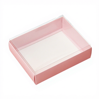 Boîte cadeau avec couvercle transparent, boîte en carton multicolore pour biscuits, gâteaux et cadeaux de fête