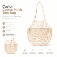 Sac fourre-tout pliable en toile robuste avec logo personnalisé SHINY, en coton et maille, réutilisable pour les courses et les produits frais