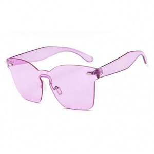 Gafas de Sol de Moda al por Mayor 2021, con Logotipo Personalizado, Estilo Vintage, Montura Plana, Ojo de Gato, Cuadradas, Extra Grandes, sin Montura, para Mujer - Product Image 4