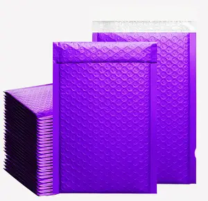 Logo personalizzato Bubble Mailer Bag Self Seal Bubble busta spedizione Mailer Purple Poly Bags per l'imballaggio