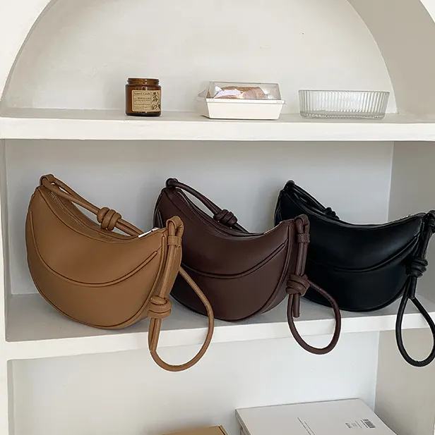 New Design Luxury Messenger Bags PU Leather Fashion Shoulder Bag For Women Meniscus Small Crossbody Bag