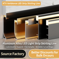 Plinthe lumineuse LED moderne en alliage d'aluminium avec fente pour éclairage, installation facile pour l'intérieur des hôtels