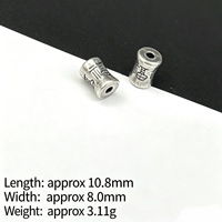 Cloche de palais à motifs en argent plaqué cuivre avec double anneau et perles rondes, pièces d'espacement pour bijoux perlés DIY et tressage de cordes