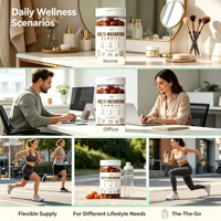 Gummies SYC BIO Multi Champignons Ashwagandha Reishi Crinière de Lion Formule de Soutien Quotidien au Bien-être 60 Unités Sans Gluten Marque Privée
