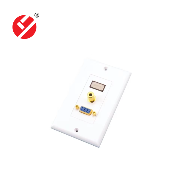 LIYUAN LY-FP88 3.5MM VGA Faceplate Network Cable Wall Plate Telecom Parts