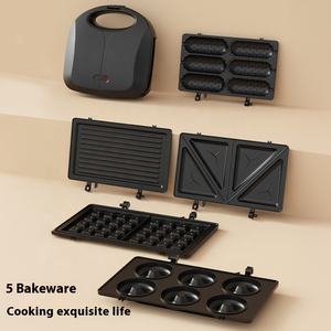 Vente chaude : Machine à gaufres compacte automatique mini, compatible français/espagnol, plaques à sandwich, plaques en aluminium antiadhésives, électrique, hôtel - Product Image 5
