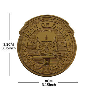 ÉVIER <span class=keywords><strong>ou</strong></span> NAGER NE JAMAIS SE RENDRE Écologique PVC Chenille Caoutchouc Fer-Sur Étanche Brodé Moral Badge - Product Image 5