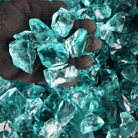 Pierres de verre concassé massif effet vitrail pour aménagement paysager moderne, foyers, remplissages de vases, décoration extérieure - Écologique et étanche