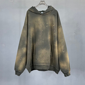 Vintage Oversized Hoodie Custom Heavyweights Acid Washed Streetwear Embroidered Distressed Hoodie Wholesale for Autumn Season - Product Image 3