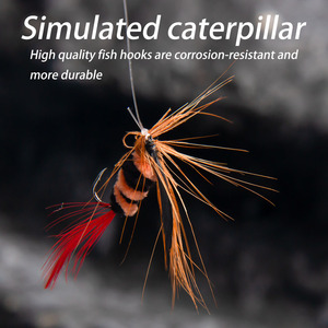 Caterpillar Fly Lure Set With <b>Floating</b> And Submersible Casting Aids For Bass <b>Fishing</b> Rivers - Product Image 5