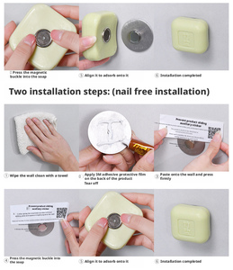 Support mural magnétique universel sans perforation pour savon de salle de bain, rangement et accessoires en gros - Product Image 6