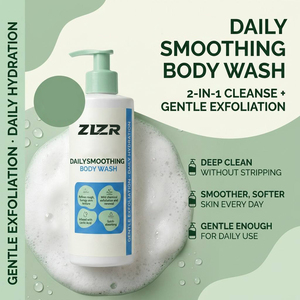 Gel douche exfoliant et lissant ZLZR AHA pour peaux sèches, rugueuses et bosselées, kératose pilaire - Product Image 4