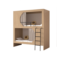 Litera de madera maciza de tamaño completo con cuatro cajones, barandilla de seguridad y escaleras para albergues juveniles, dormitorios y apartamentos para adultos.