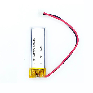 Small Width Lipo Battery BW601235 200mah 3.7v Rechargeable in Stock Brand for Camera Wireless Mouse <strong>Alcohol</strong> <strong>Tester</strong> - Product Image 4
