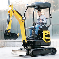 Mini-excavatrice sur chenilles de chantier 1,8 tonne, moteur D722/Laidong 385, certifiée CE EPA, haute efficacité, hydraulique