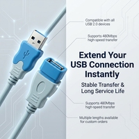 Cable de Extensión USB 2.0 de Alta Velocidad Qiulink, Cable Extensor USB A Macho a Hembra, Cable de Sincronización de Datos y Carga para PC y Laptop
