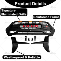 Grille avant LED de style GR pour Hilux 2021-2024 |    Grille en maille ABS noire, accessoire de mise à niveau 4x4