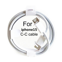 Câble Tressé en Nylon 60W 1M 3FT USB C vers USB C Type C Câbles de Charge Rapide Fils de Chargeur 15 16 17 PRO MAX avec Boîte en Papier