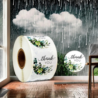 Autocollants adhésifs en vinyle imperméables personnalisés en gros 'Merci' pour les commandes de mariage, les promotions, les courses et les feuilles de sable décoratives