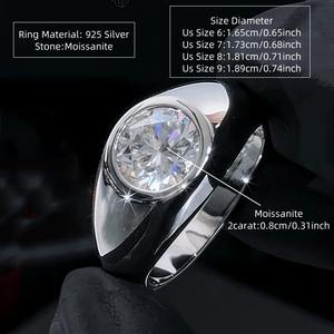 Baru minimalis kualitas tinggi 925 perak Moissanite perhiasan cincin janji pernikahan untuk wanita dan pria - Product Image 4