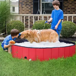 Toptan katlanabilir Pet banyo bakım havlu küvet sığ/köpek yüzme katlanabilir delinme dayanıklı Doggy havuzu