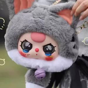 Authentic Baby Three <b>Doll</b> Maneki-neko Zipper Pouch, Trendy Plush Blind Box Figurine, <b>Cute</b> Bag Plush Toy Gift - Product Image 4