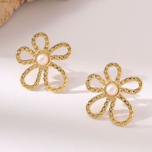 Boucles d'oreilles en acier inoxydable étanches et inaltérables, avec perles, pour femmes, vente en gros à prix abordable - Product Image 3