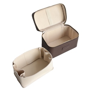 <span class=keywords><strong>Trousse</strong></span> <span class=keywords><strong>de</strong></span> Maquillage en Cuir PU Personnalisable avec Logo, Organisateur Cosmétique <span class=keywords><strong>de</strong></span> Voyage, <span class=keywords><strong>Trousse</strong></span> <span class=keywords><strong>de</strong></span> <span class=keywords><strong>Toilette</strong></span> avec Séparateurs Amovibles, Vente en Gros - Product Image 1