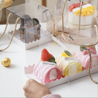 Boîte à gâteau portable transparente en PET de différentes tailles pour gâteau suisse, muffins, desserts, pâtisseries, mariage, anniversaire