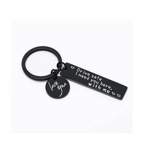 Guida in acciaio inossidabile sicuro ho bisogno di te qui con <span class=keywords><strong>me</strong></span> ti amo portachiavi portachiavi per regalo fidanzato - Product Image 4
