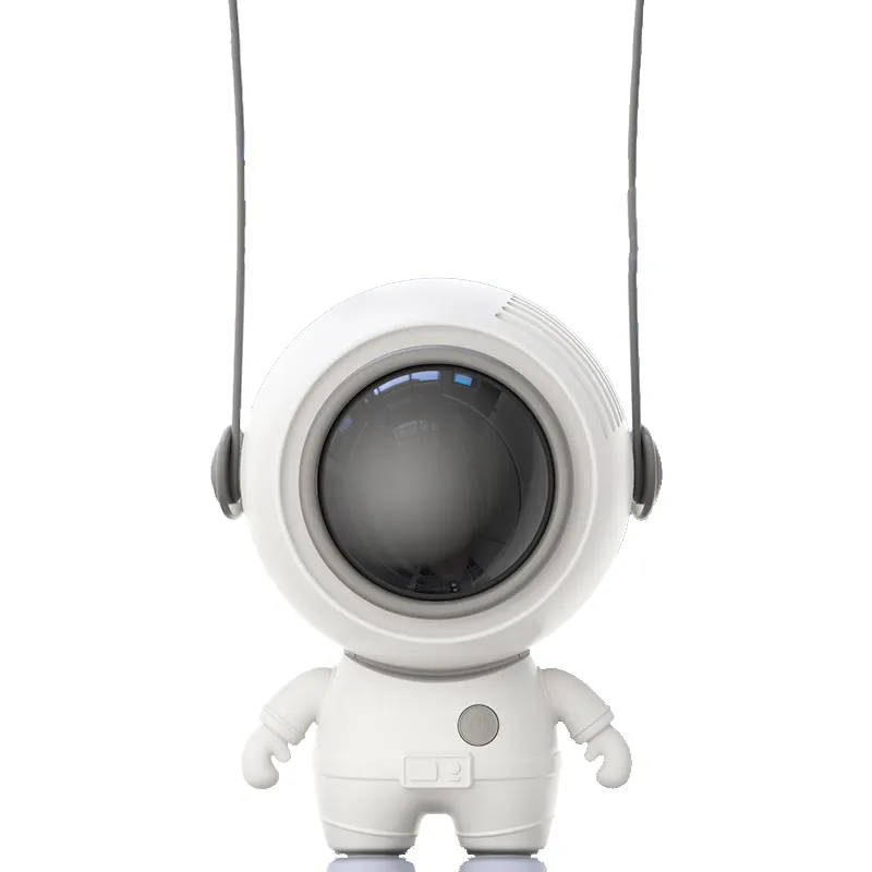 usb small fan hanging neck handheld lazy mini leafless astronaut small fan portable lanyard high value can be carried with you