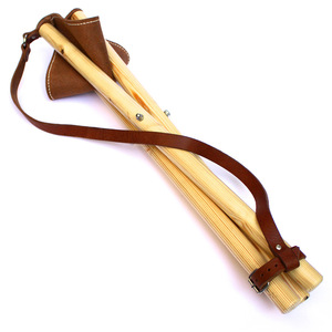 Outdoor camping triangular <b>stool</b>, solid wood fishing <b>stool</b>, retro cowhide <b>folding</b> <b>stool</b>, <b>folding</b> chair - Product Image 2