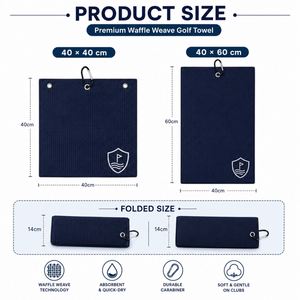 Custom Logo Quick Dry Waffle Golf Cleaning <b>Towel</b> for Clubs Gift Promotion Premium <b>Microfiber</b> Golf <b>Towel</b> - Product Image 2