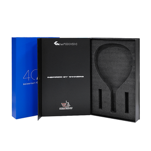 High End Tennis Padel Packing Hard Paperboard Large Magnetic Rackets Packaging Magnet Gift Box with Foam Insert and Handle - Product Image 1
