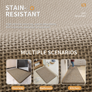 Alfombra de Cocina Rectangular de Imitación de Lino con Diseño Chevron, Antideslizante, Resistente al Aceite, Absorbente de Agua, Lavable, Tipo Tapete Largo - Product Image 4