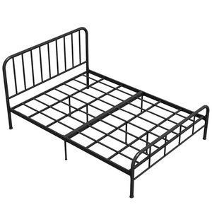 Industrial Sell Single Tier Coated Pipe Metal <b>Bed</b> <b>Frame</b> Type <b>Platform</b> Bedroom Dormitory Construction Furniture <b>Bed</b> King-size - Product Image 1