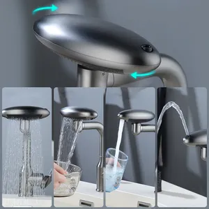 Newest Luxury Design Single Handle Bathroom 4 Function Rainfall Faucet Hot and Cold Water Basin Faucet