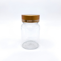 Flacon en plastique pour médicaments, pilules, capsules, comprimés, 120/175/250 ml, avec bouchon à vis doré, sérigraphié