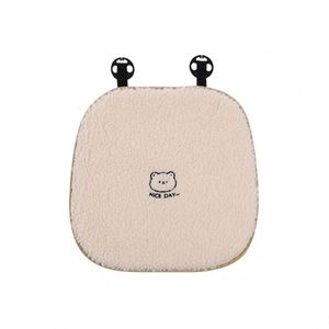 Car Seat Cushion White <b>Pink</b> Lambswool Luxury High Quality Universal Fit Plush Cute <b>Bear</b> Design Warms Car - Product Image 4
