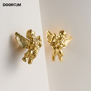 DOOROOM Cupid gagang furnitur kuningan perangkat keras pegangan pintu Nordik mantel parit pegangan pintu lemari kenop laci - Product Image 2