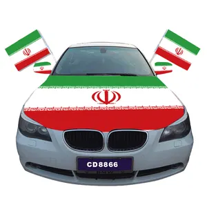 Promotional Product 100% polyester Iran car hood windows 3x5 ft car hood emblem custom Iran car hood flag iera