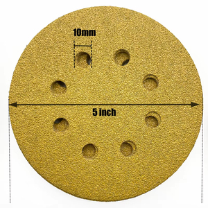 Yellow Aluminum Oxide Sanding Disc 8-Hole Hook Loop Medium Random Orbital Sander for Car Paint <strong>Sand</strong> Paper Discs Abrasive Tools - Product Image 2